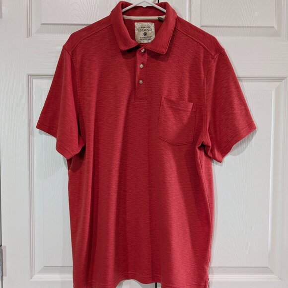 Tasso Elba Island Men's Polo Shirt Red, Size XL, Textured, UPF Protection - Picture 2 of 15